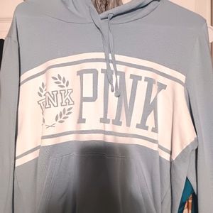 Women's Victoria secret Pink pullover hoodie Large Light Blue
